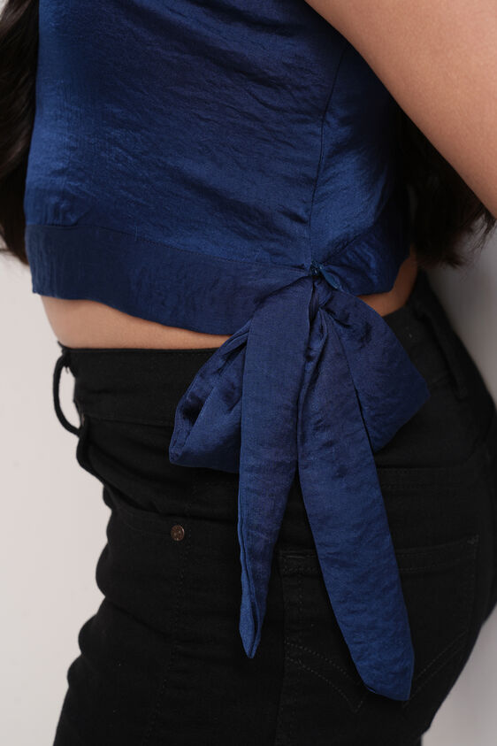 Navy Blue Solid Straight Top, Navy Blue, image 5